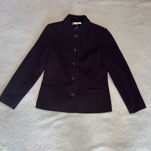 Vtg Harve Benard Coat Womens 6 petite Purple Lined Wool Cashmere jacket blazer